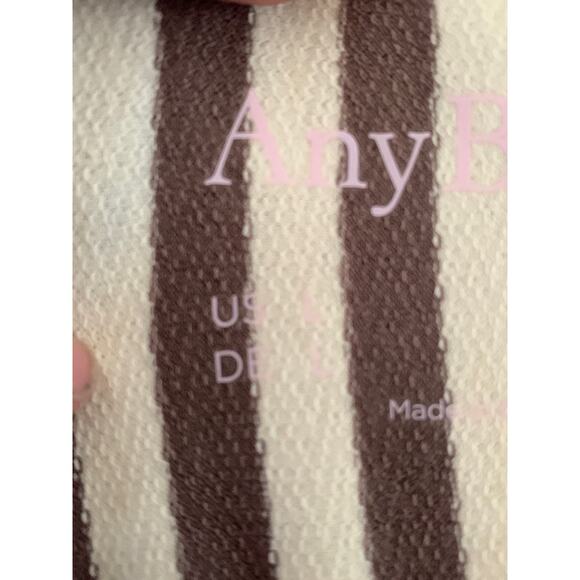Anybody brown and white short sleeve striped top womens large - Picture 4 of 6